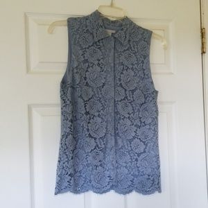 H & M blue lace top